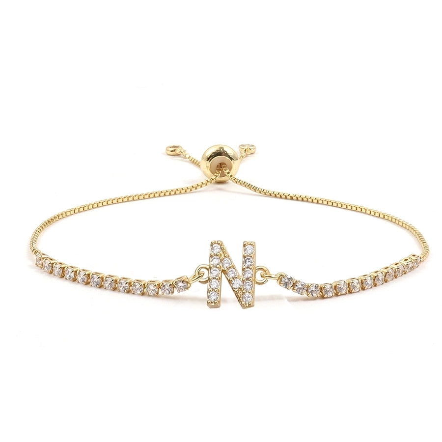 Copper Inlay Letter Zircon Bracelets
