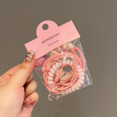 cute sweet pastoral flower rubber gauze hair tie