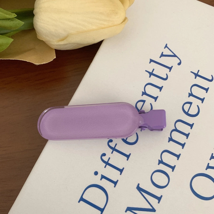 Women's Cute Sweet Korean Style Oval Plastic Resin Handmade Hair Clip