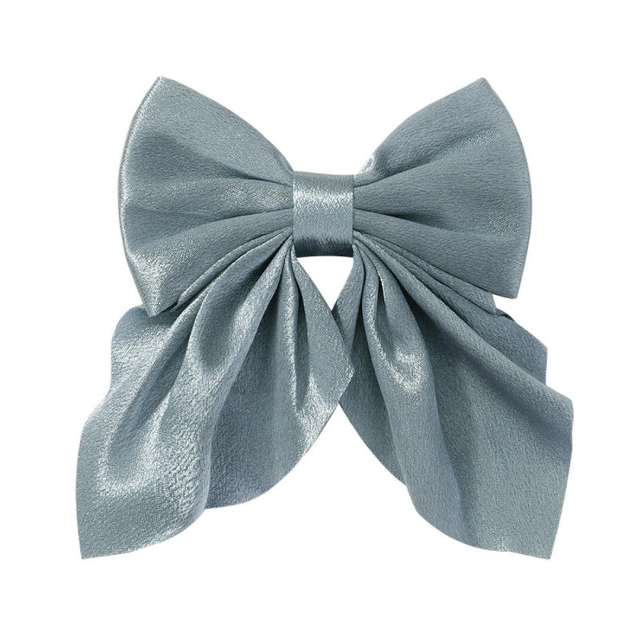 Girl'S Sweet IG Style Bow Knot Yao Ming Polyester Ribbed Band Hair Clip