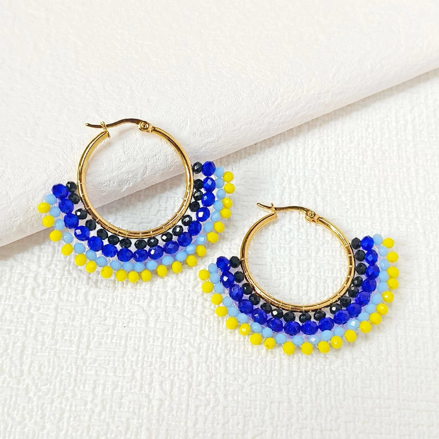 exclusive for  famous fan-shaped earrings original handmade beaded earrings  jewelry manufacturers supply