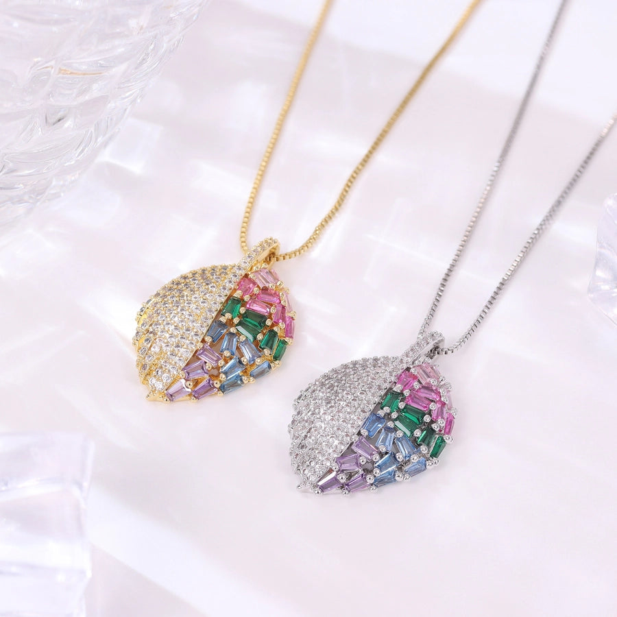 Copper Plating Leaf Pendant Necklace