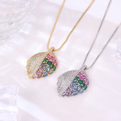 Copper Plating Leaf Pendant Necklace