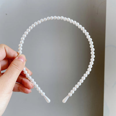 women's vintage style geometric artificial pearl hair band