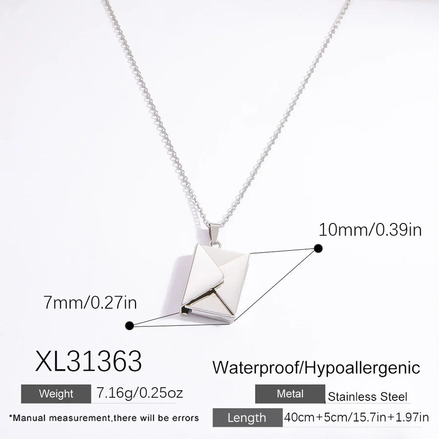 Jewelry Vintage Style Classic Style Book envelope Heart Shape Titanium Steel Plating Pendant Necklace