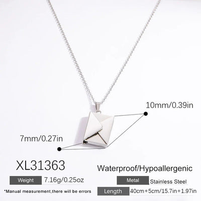 Jewelry Vintage Style Classic Style Book envelope Heart Shape Titanium Steel Plating Pendant Necklace