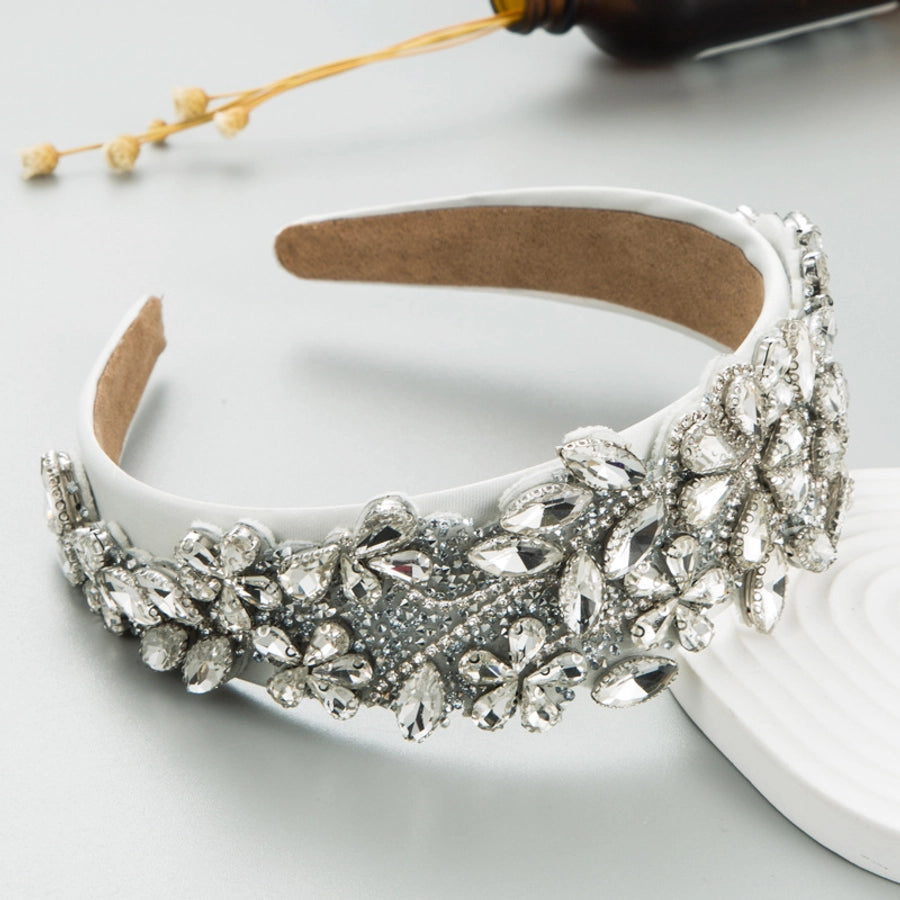 fashion new exaggerated colorful glass drill flower headband retro baroque accessories