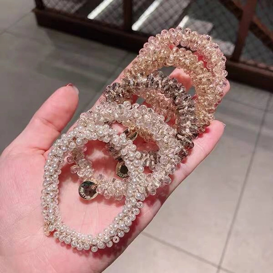 simple style crystal glass hair tie