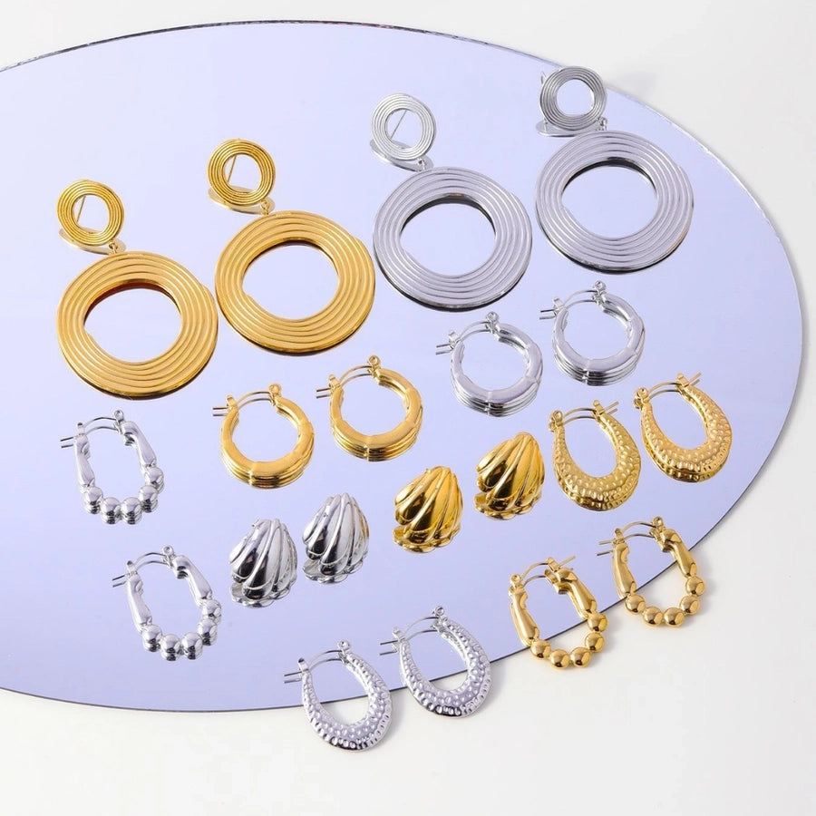 1 Pair Streetwear Geometric 304 Stainless Steel 18K Gold Plated Earrings