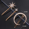 simple style star alloy inlay rhinestones hair clip