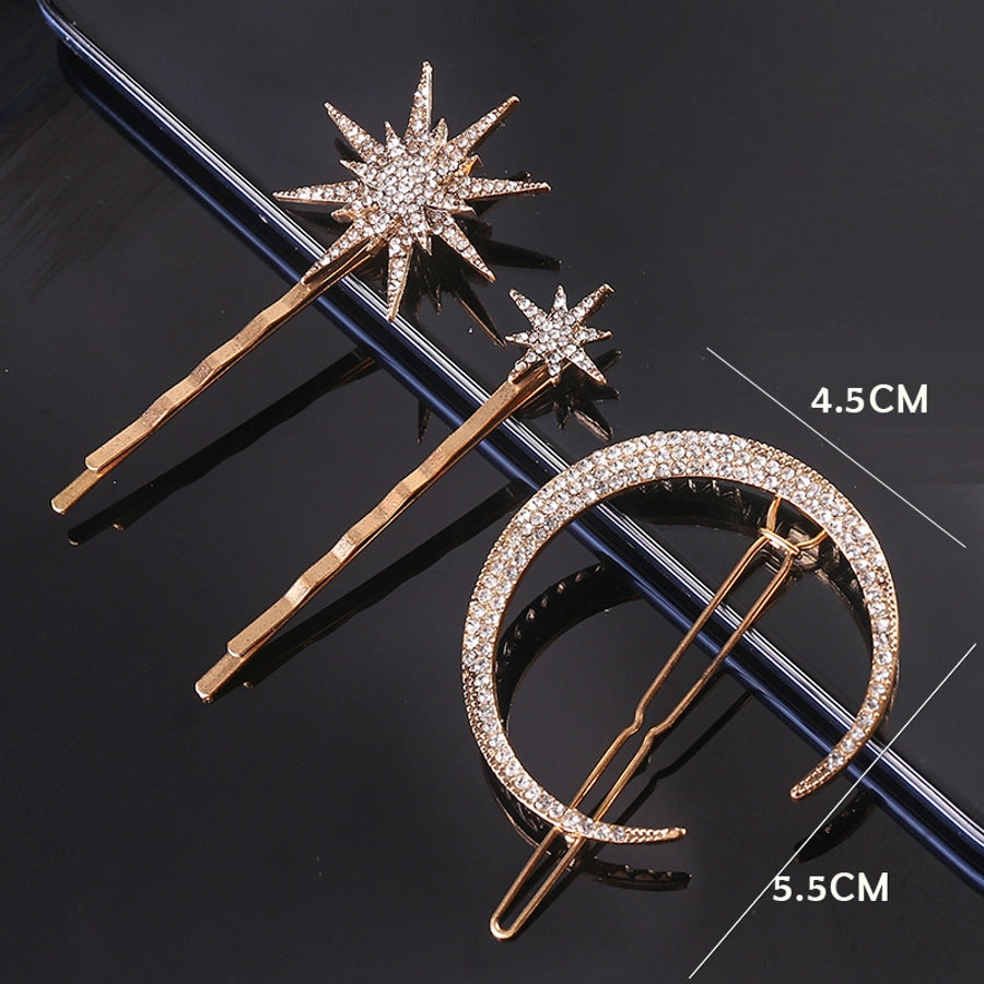 simple style star alloy inlay rhinestones hair clip