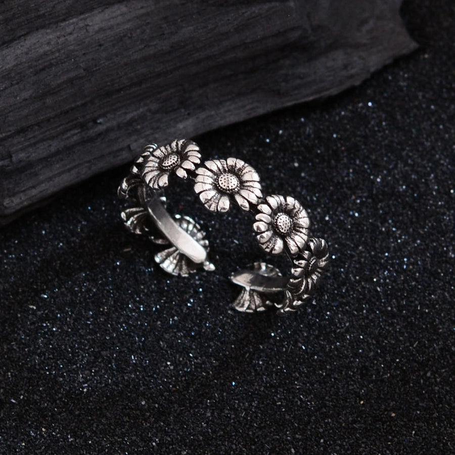 Copper Daisy Open Rings