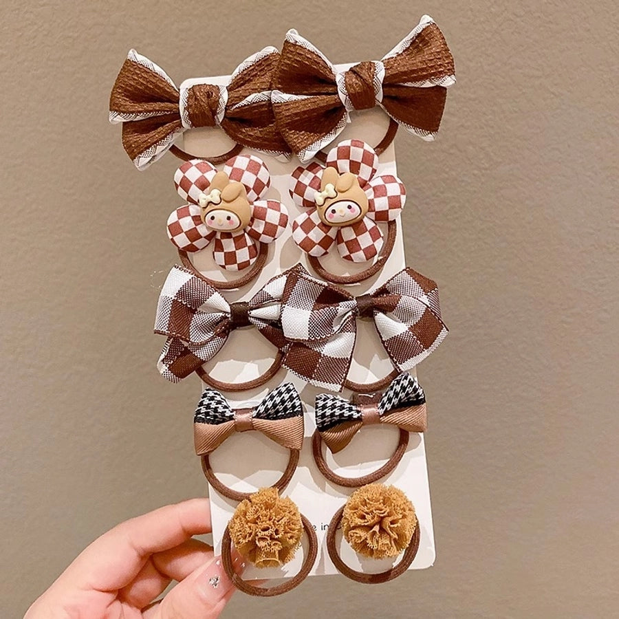 New Milk brown hair band Girls baby does not hurt hair high elastic bow tie hair rope children hair accessories rubber band Female