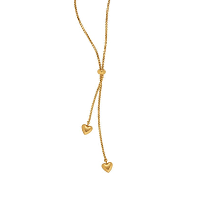 Jewelry Simple Style Heart Shape 304 Stainless Steel Gold Plated Plating Pendant Necklace