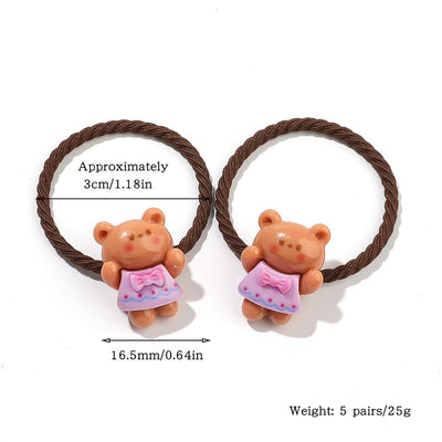 Kid'S Cartoon Style Cute Sweet Bear Plastic rubber band Hair Tie