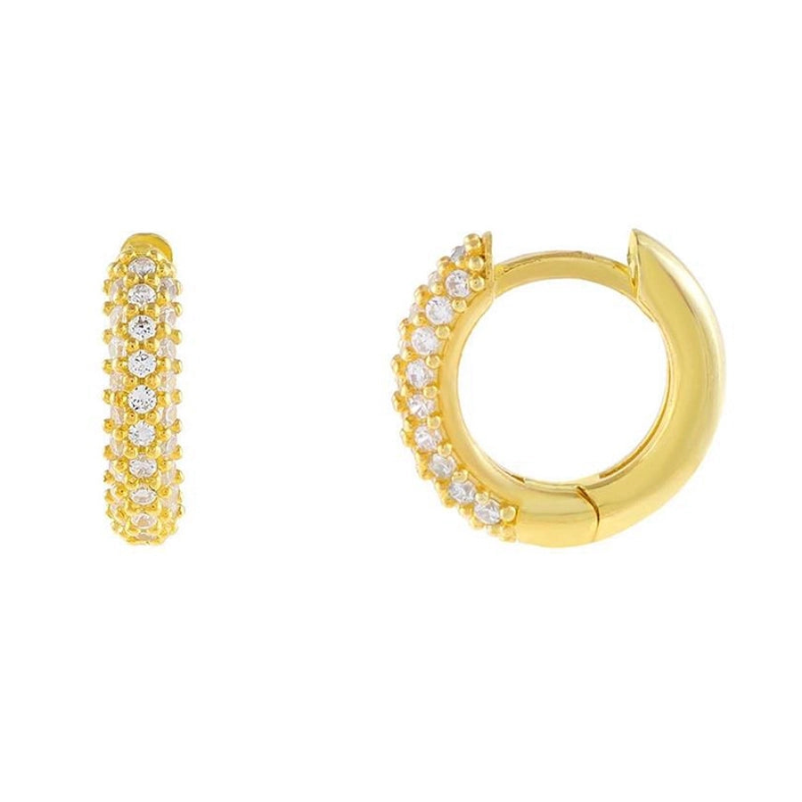 1 Pair Simple Style Geometric Inlay Copper Zircon Gold Plated Ear Studs