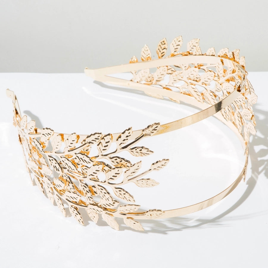 Women's Elegant Queen Bridal Leaves Alloy Plating Hair Band