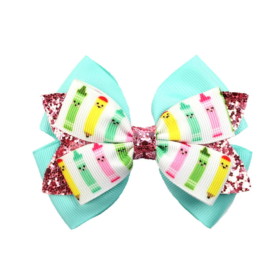 Girl'S IG Style Sweet Bow Knot Cloth Sequins Hair Clip