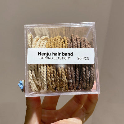 Canned rubber band women's tie head high elastic durable hair rope tie head  new rubber band high ponytail hair rope hair ring