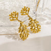 1 Pair IG Style Elegant Simple Style Trapezoid Coral 304 Stainless Steel 18K Gold Plated Drop Earrings