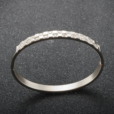 Casual Elegant Geometric 304 Stainless Steel Diamond Bangle In Bulk